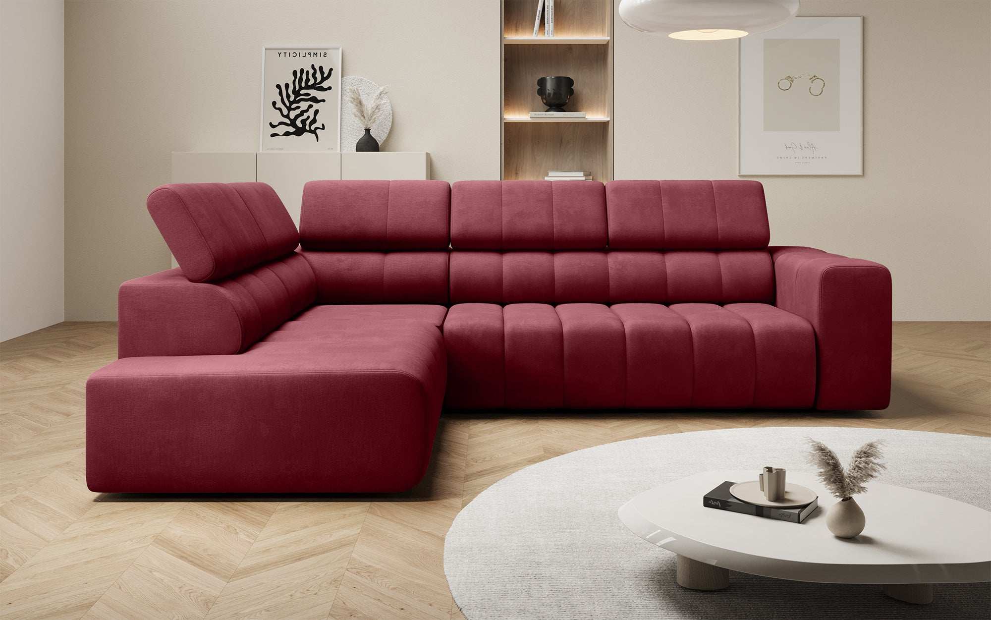 Designer Sofa Aurora L mat elektrescher Schlooffunktioun