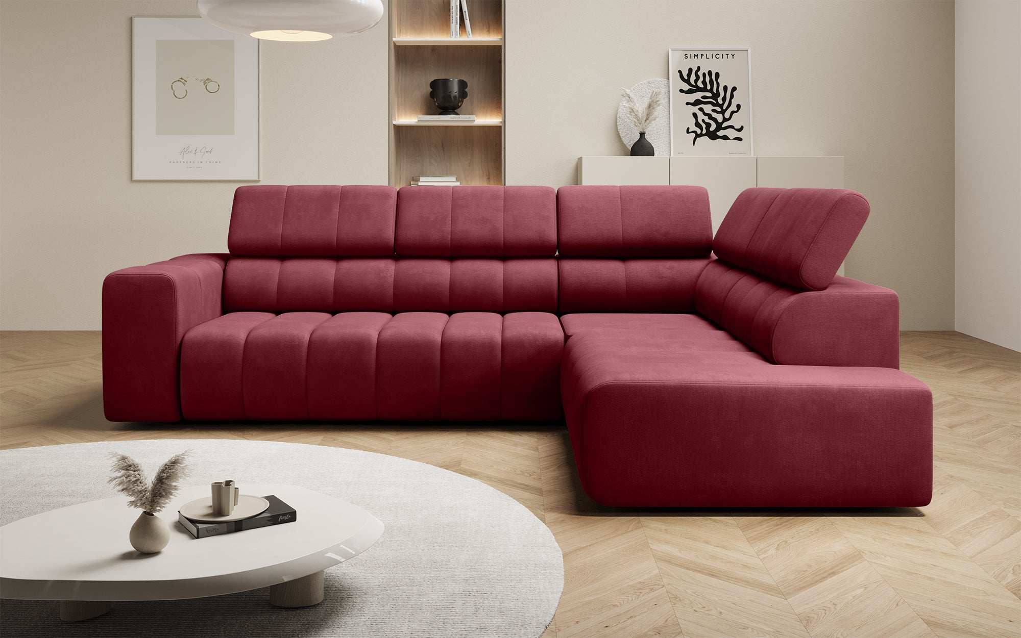 Designer Sofa Aurora L mat elektrescher Schlooffunktioun