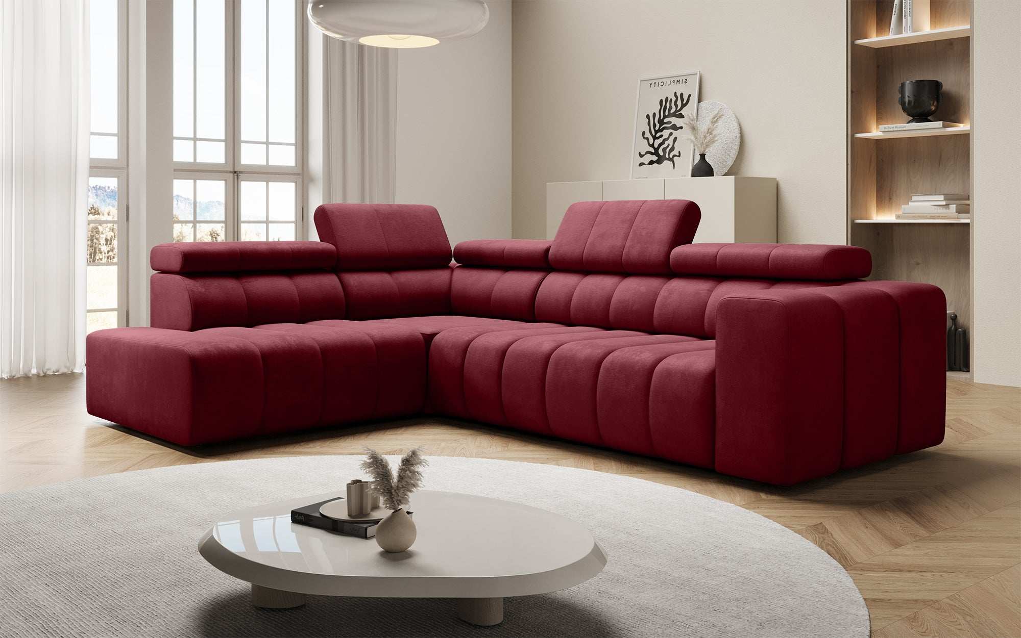 Designer Sofa Aurora L mat elektrescher Schlooffunktioun