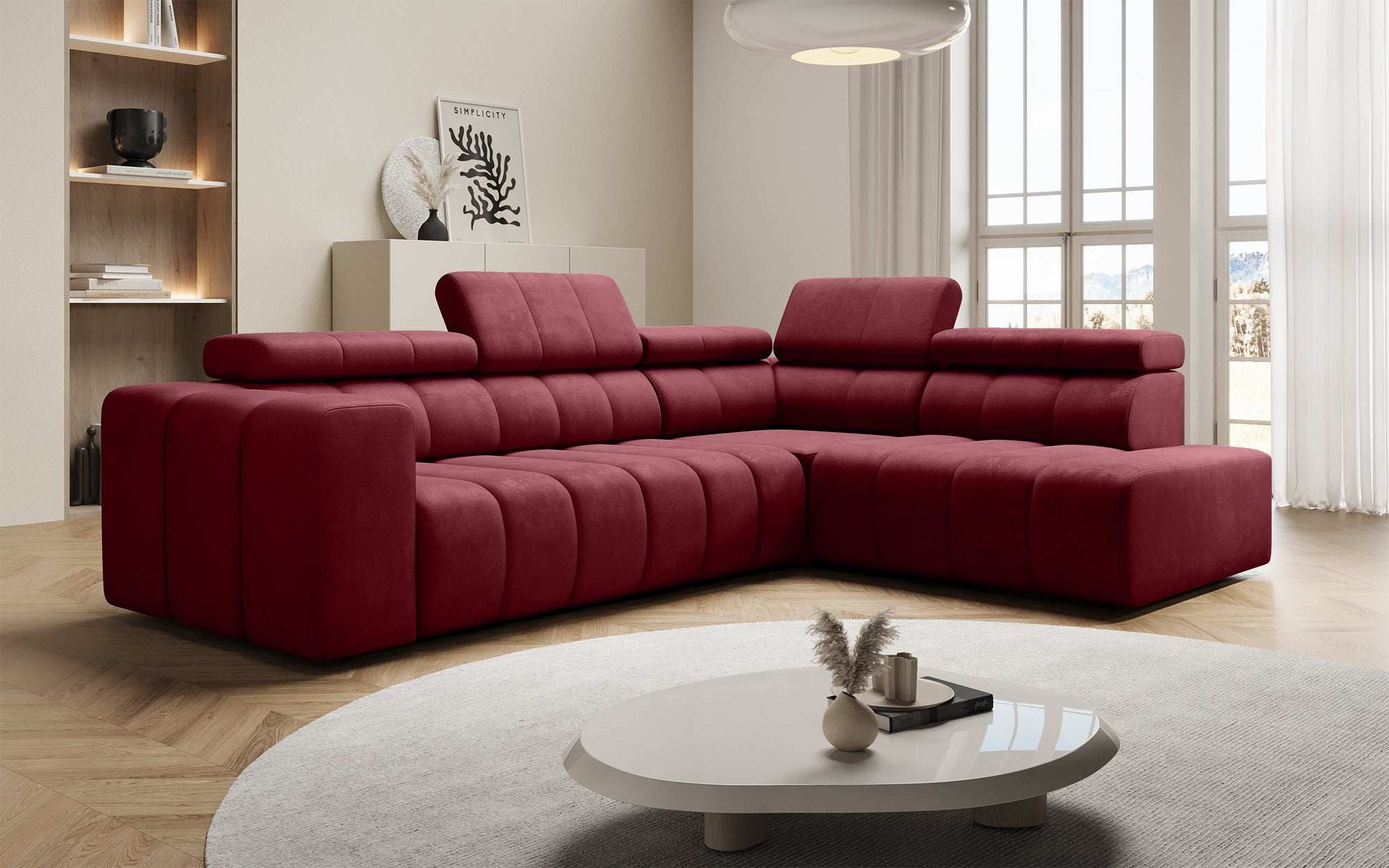 Designer Sofa Aurora L mat elektrescher Schlooffunktioun