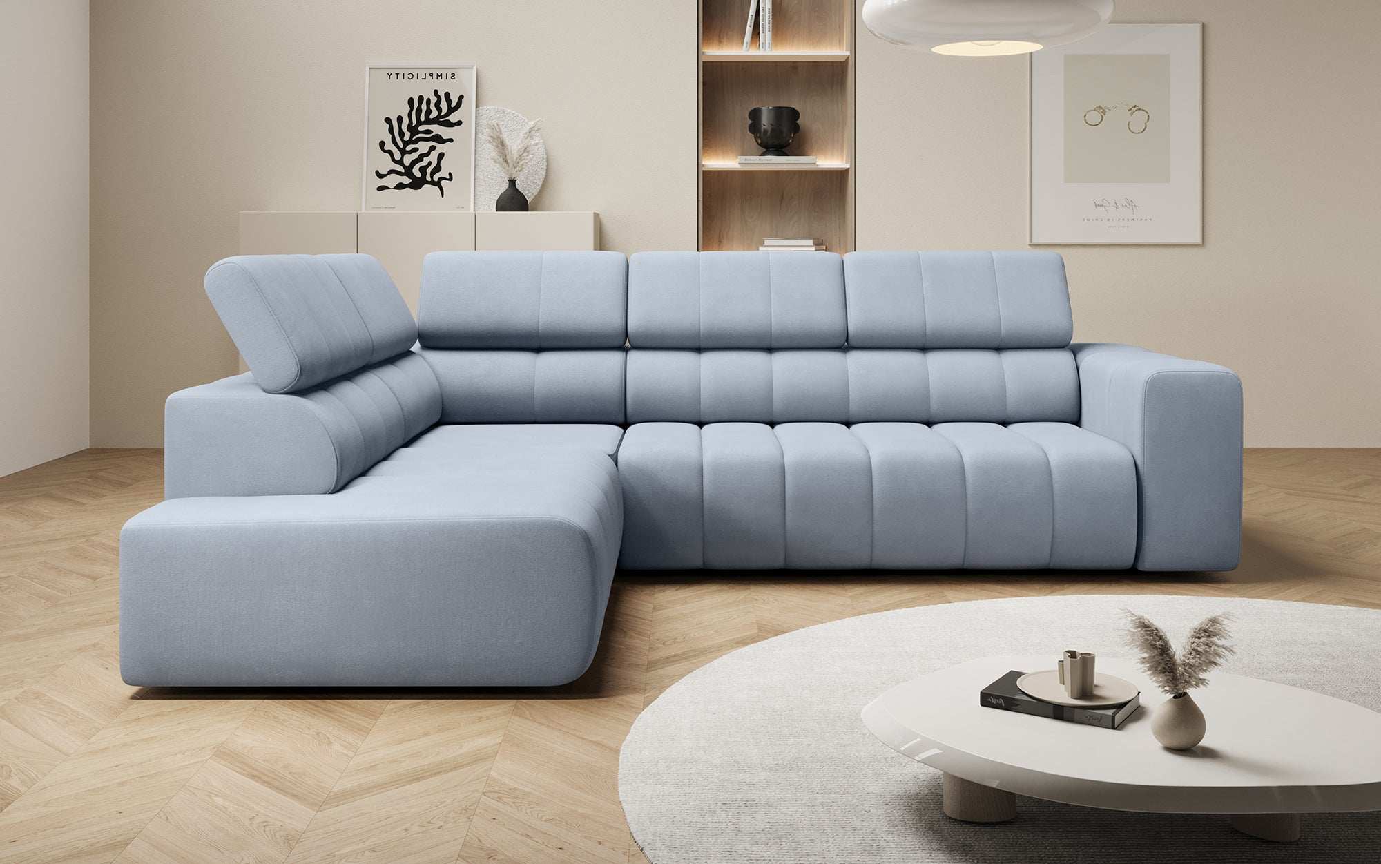 Designer Sofa Aurora L mat elektrescher Schlooffunktioun