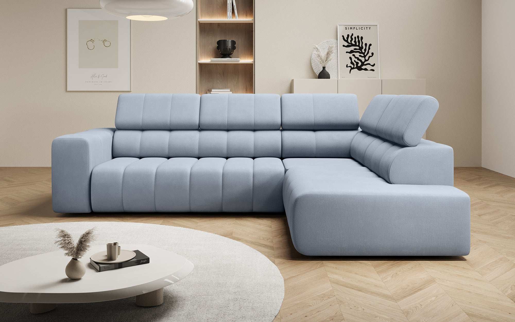 Designer Sofa Aurora L mat elektrescher Schlooffunktioun