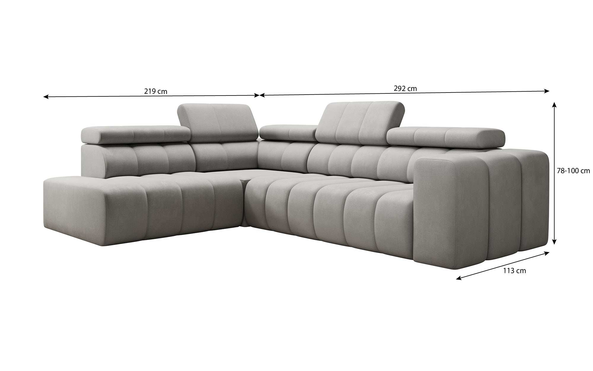 Designer Sofa Aurora L mat elektrescher Schlooffunktioun