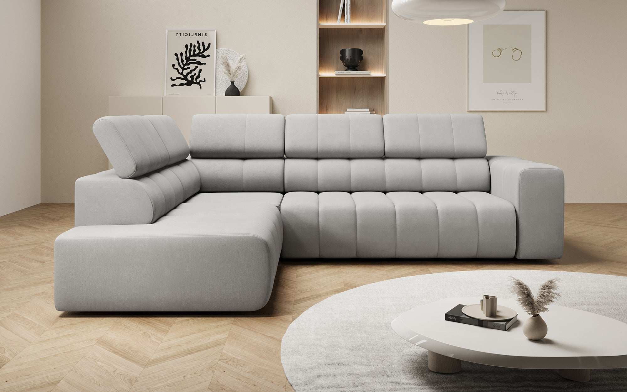 Designer Sofa Aurora L mat elektrescher Schlooffunktioun