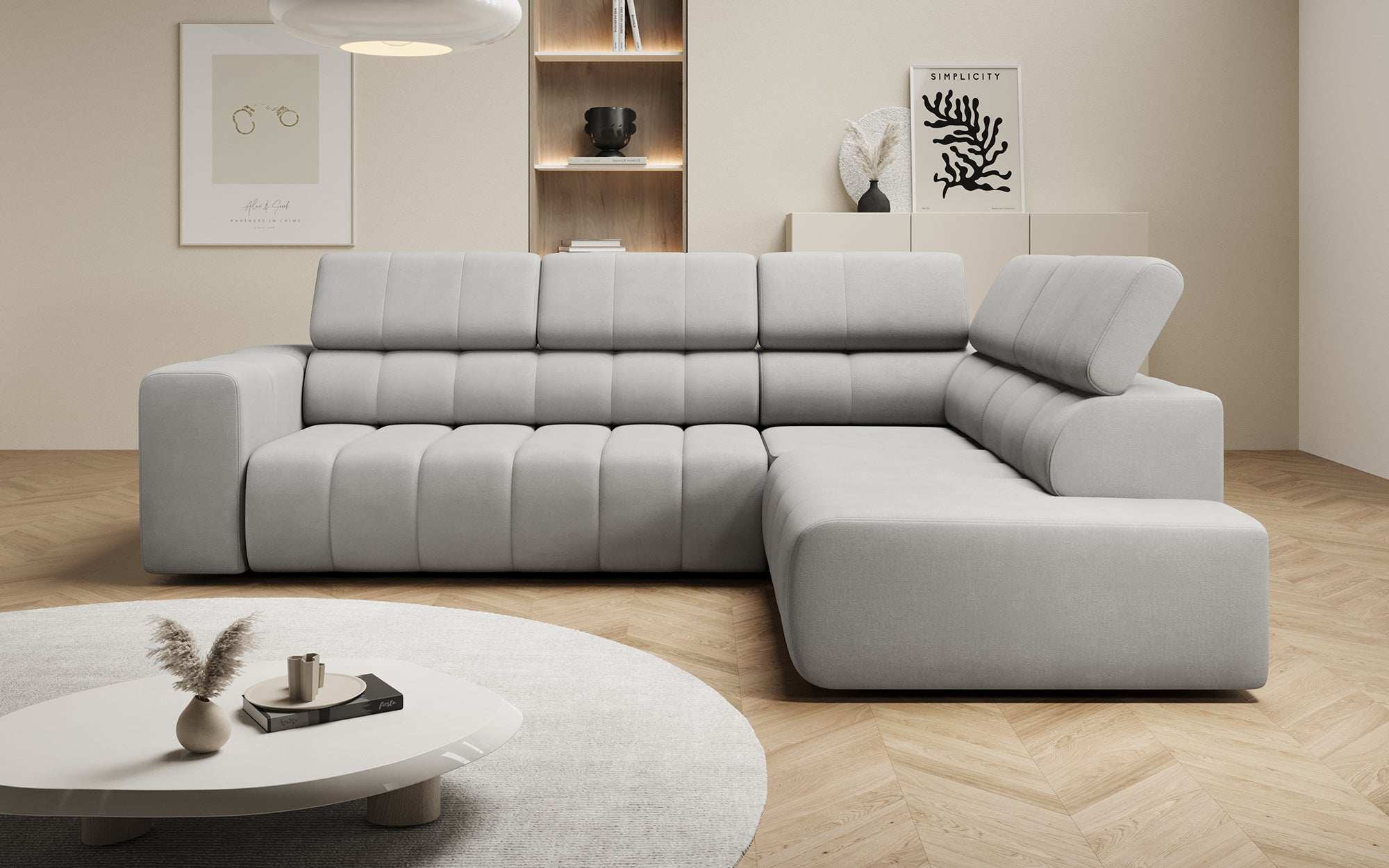 Designer Sofa Aurora L mat elektrescher Schlooffunktioun