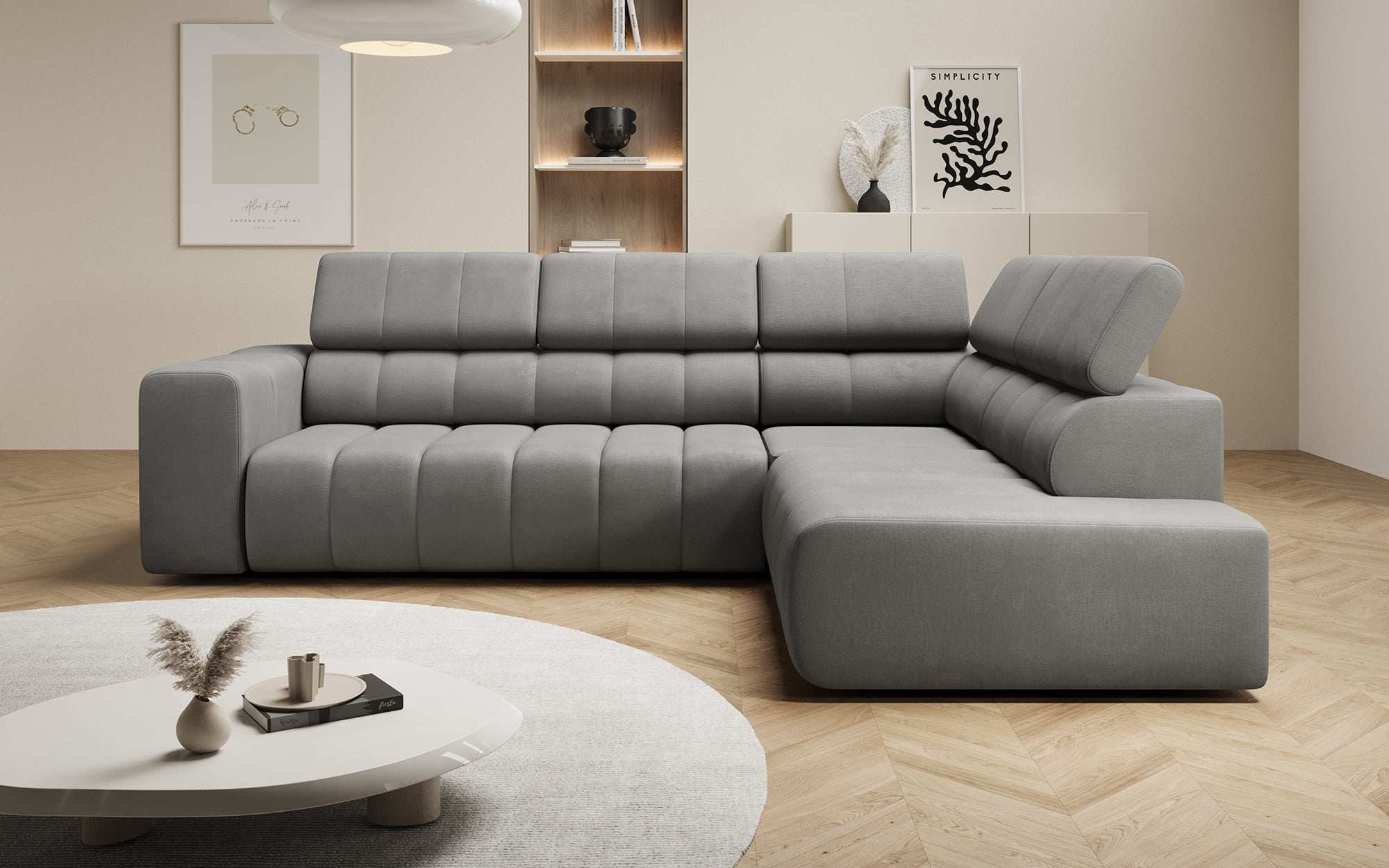 Designer Sofa Aurora L mat elektrescher Schlooffunktioun