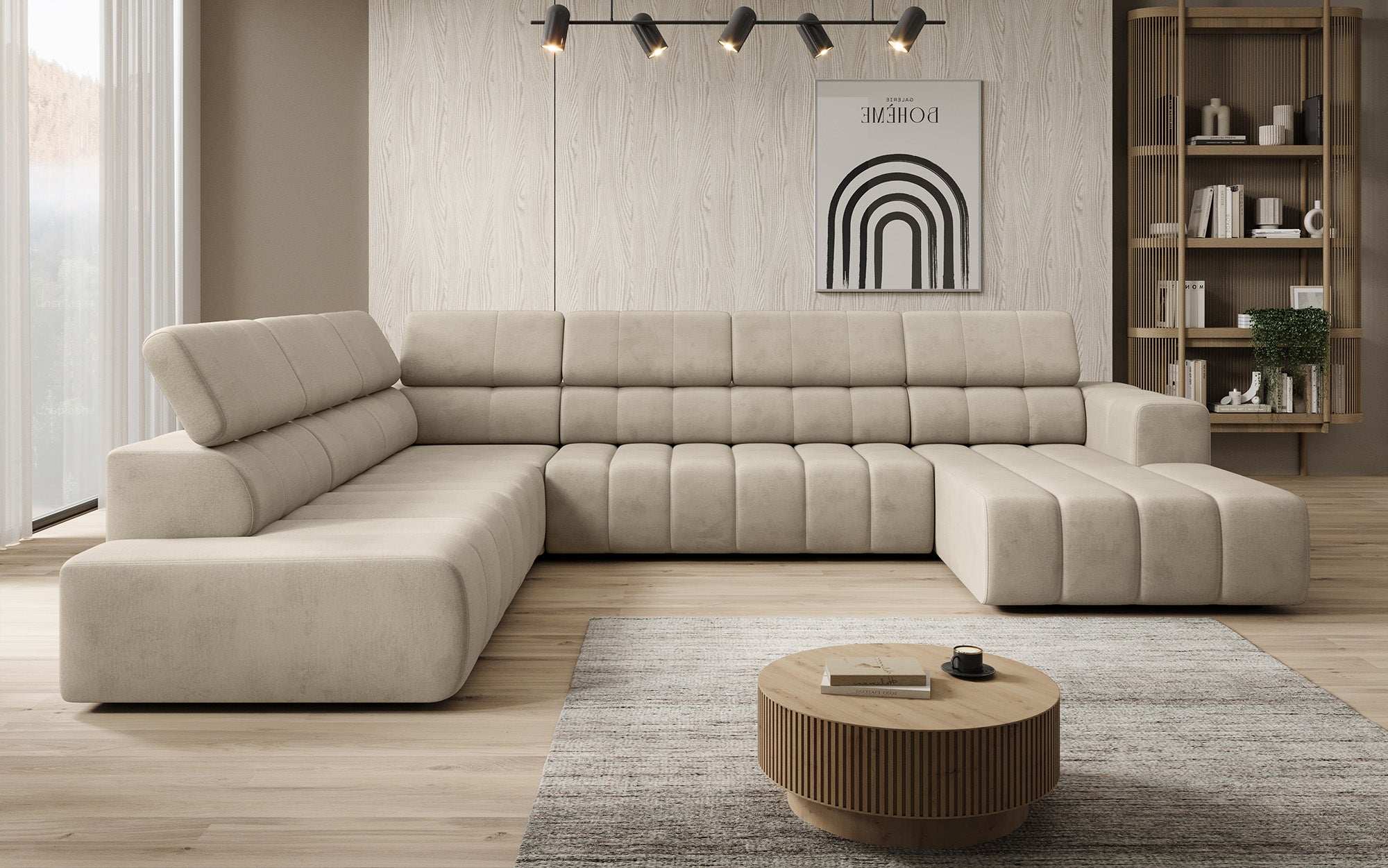 Designer Sofa Aurora Maxi mat elektrëscher Sëtzerweiderung