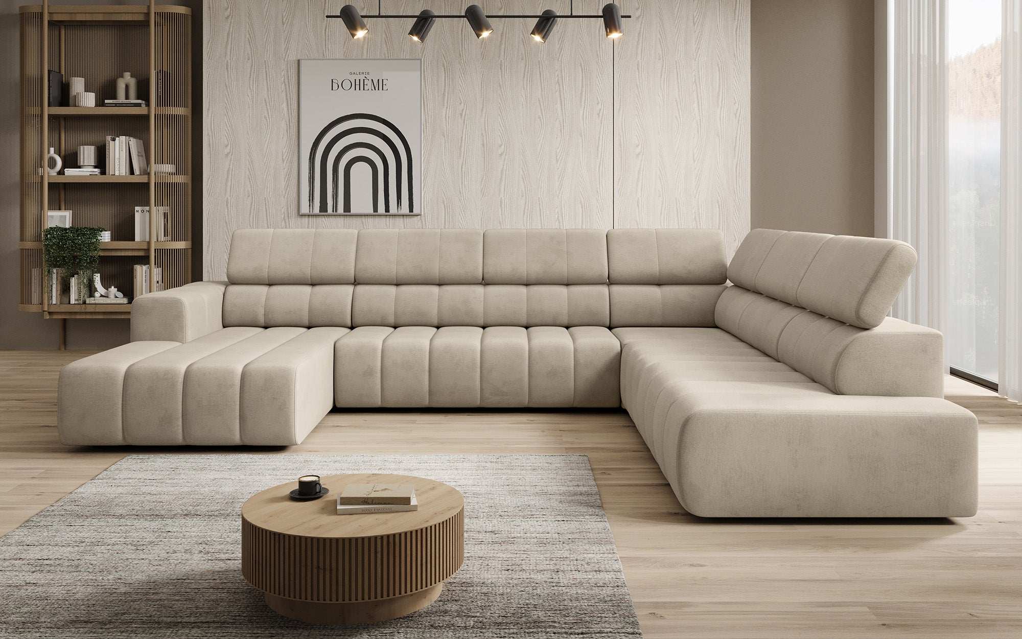 Designer Sofa Aurora Maxi mat elektrëscher Sëtzerweiderung