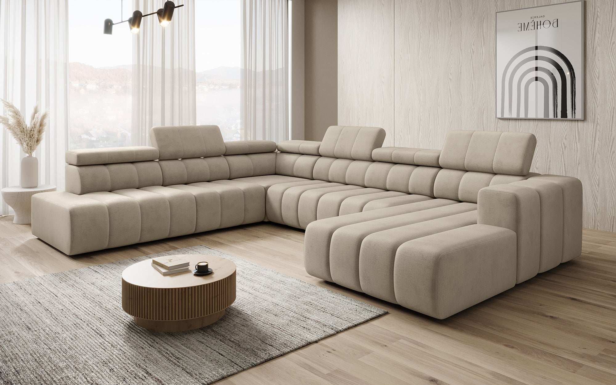 Designer Sofa Aurora Maxi mat elektrëscher Sëtzerweiderung