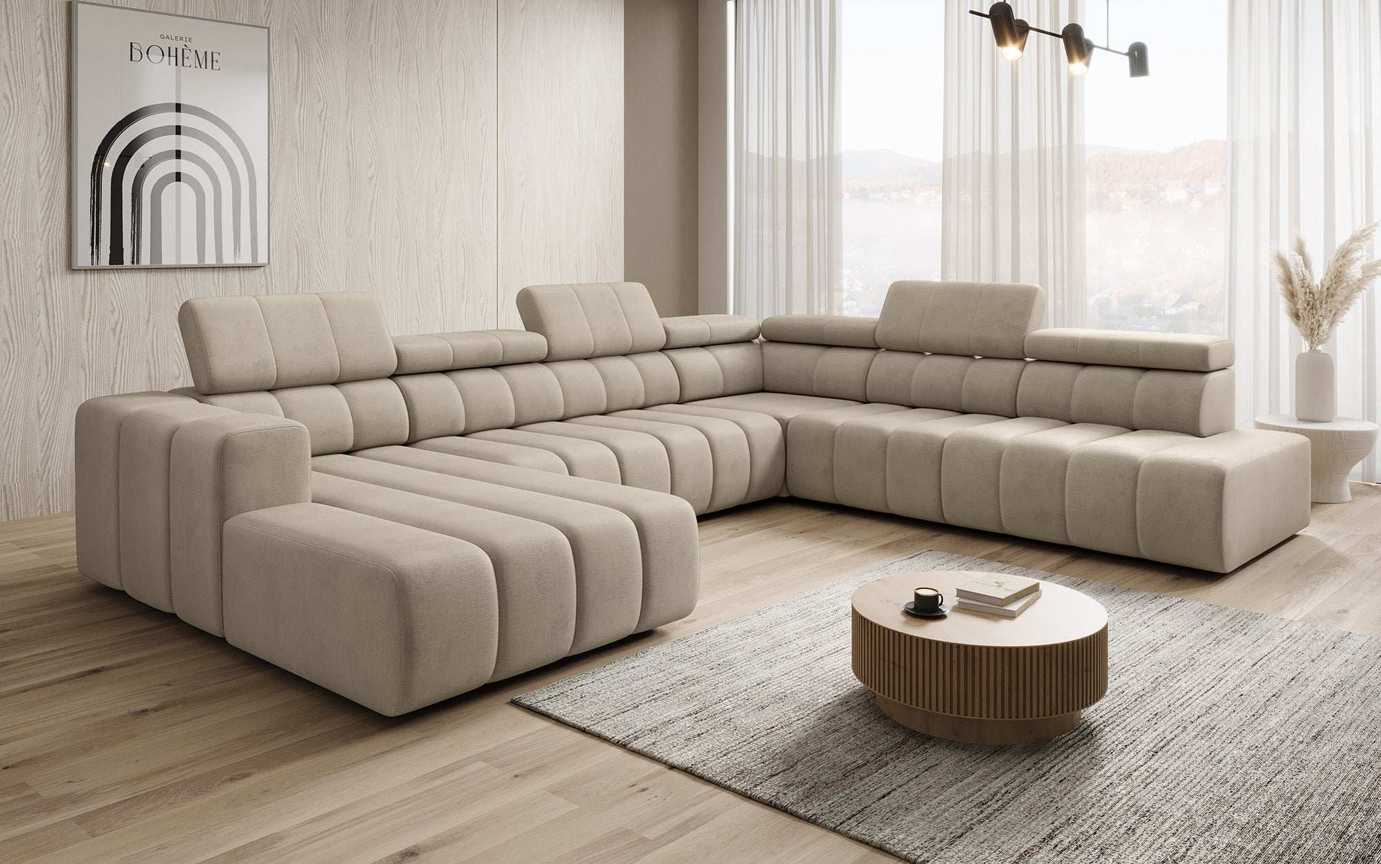 Designer Sofa Aurora Maxi mat elektrëscher Sëtzerweiderung