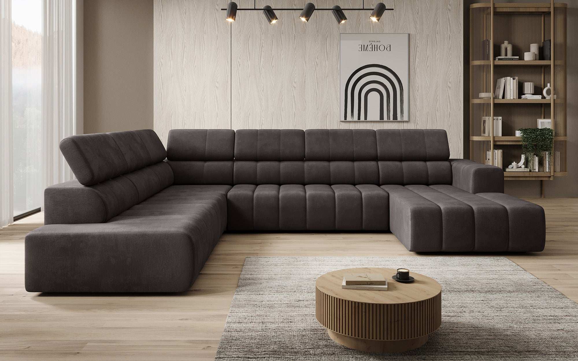 Designer Sofa Aurora Maxi mat elektrëscher Sëtzerweiderung