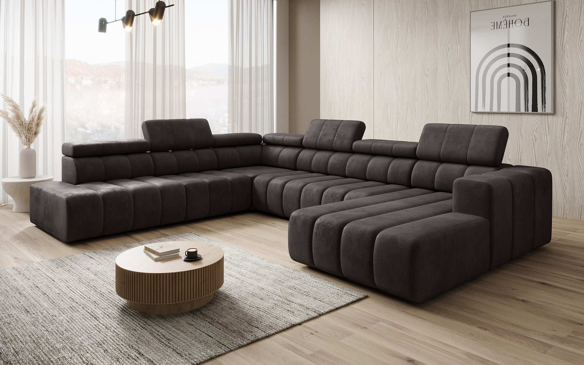 Designer Sofa Aurora Maxi mat elektrëscher Sëtzerweiderung