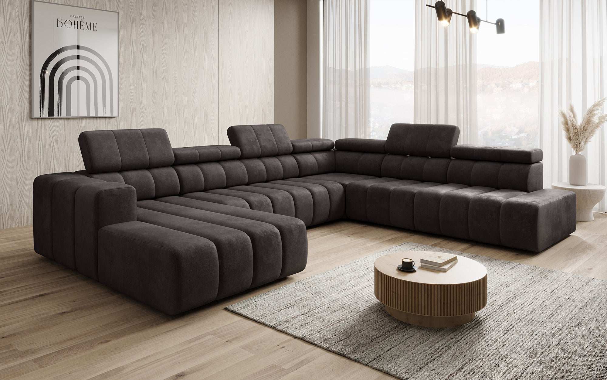 Designer Sofa Aurora Maxi mat elektrëscher Sëtzerweiderung