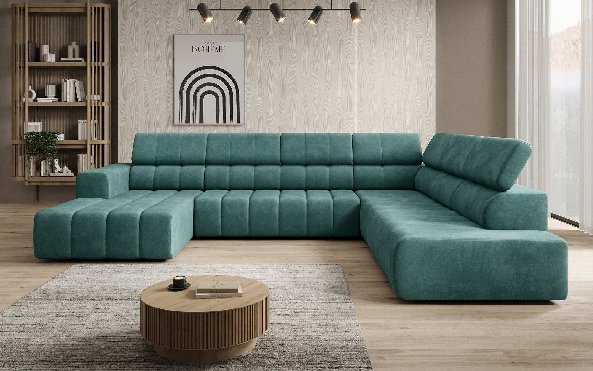 Designer Sofa Aurora Maxi mat elektrëscher Sëtzerweiderung