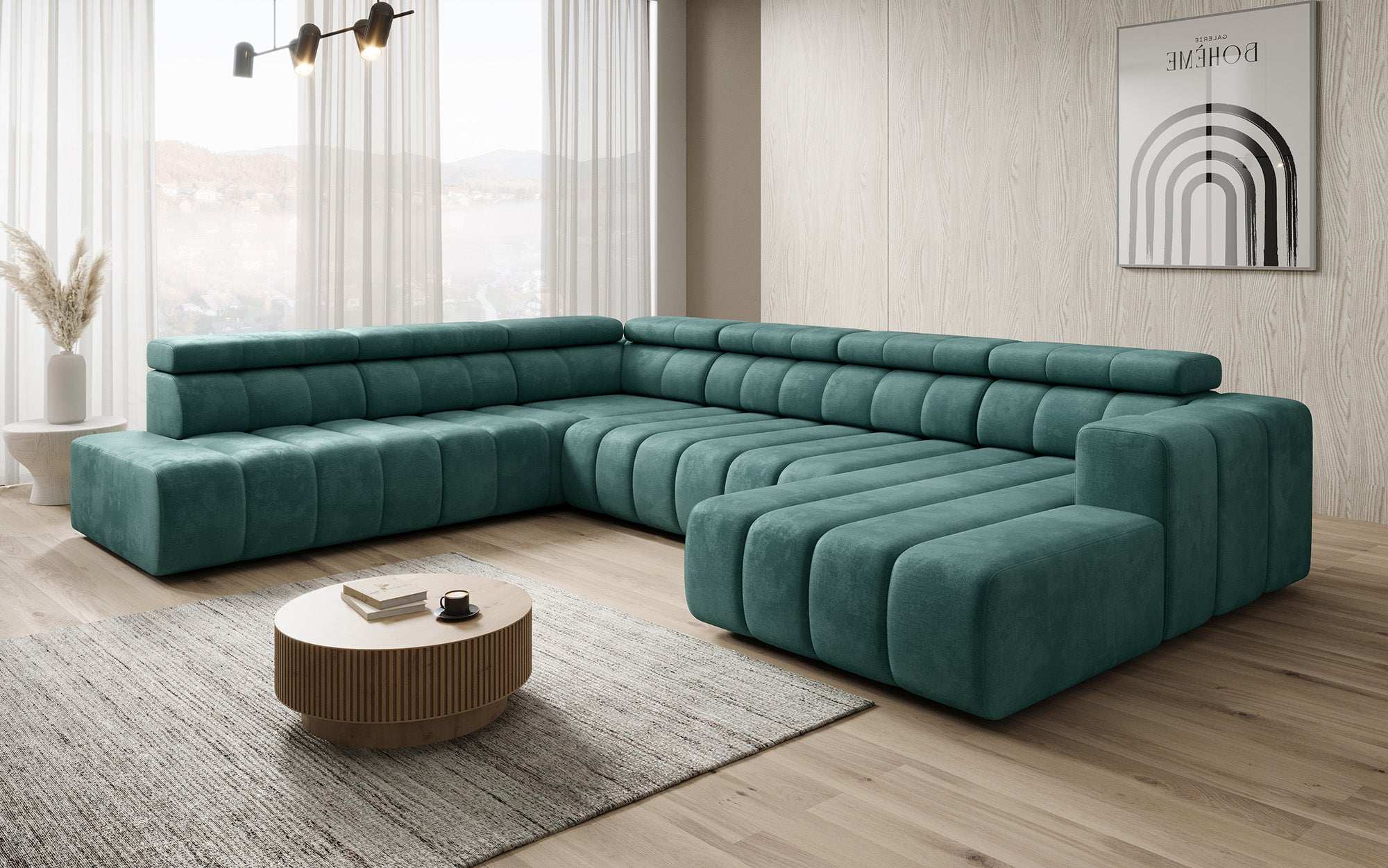 Designer Sofa Aurora Maxi mat elektrëscher Sëtzerweiderung