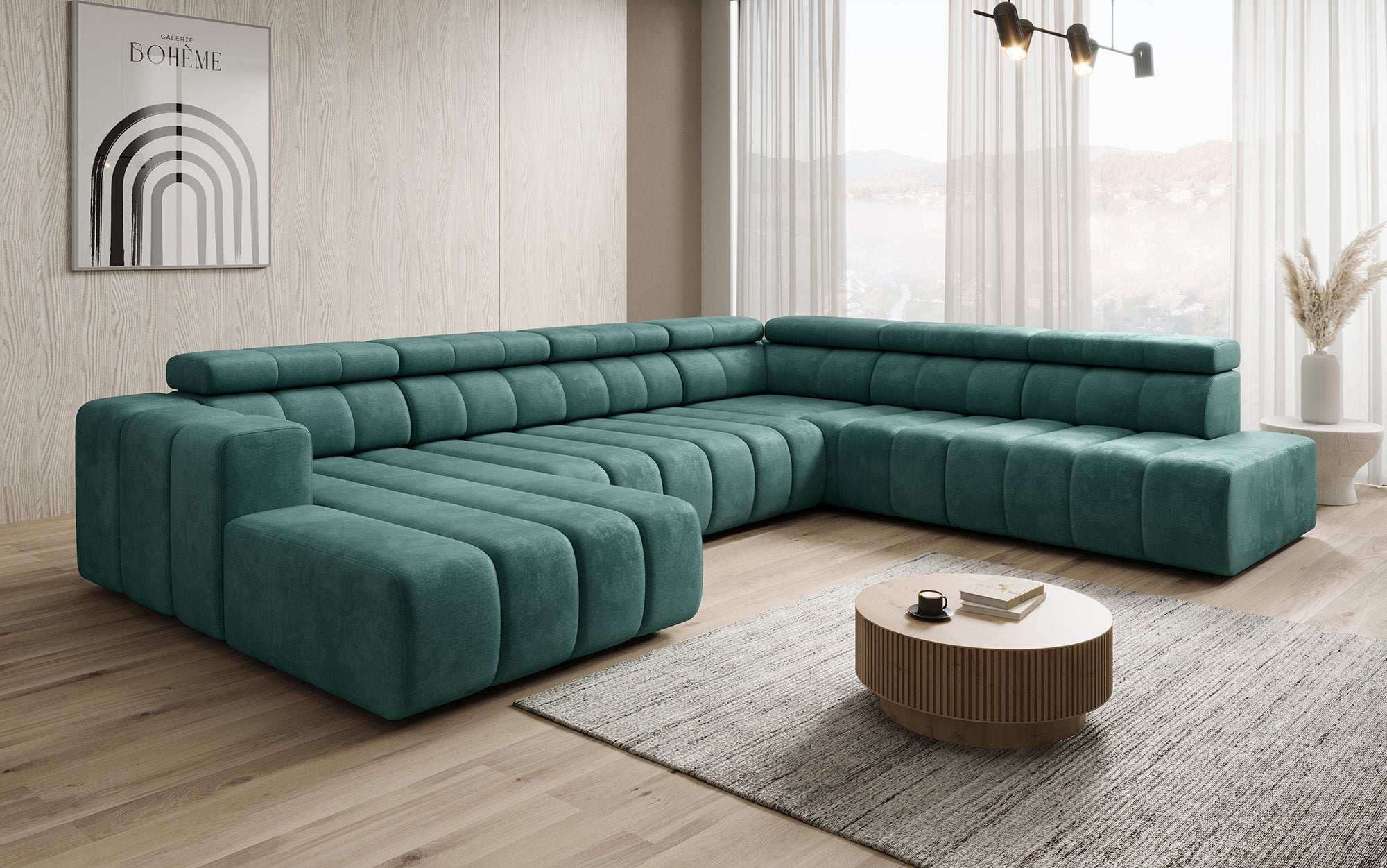 Designer Sofa Aurora Maxi mat elektrëscher Sëtzerweiderung
