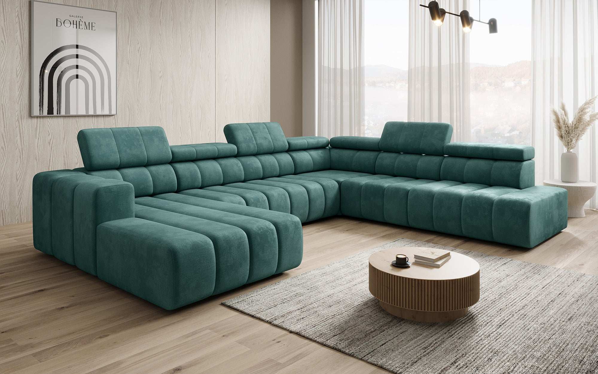 Designer Sofa Aurora Maxi mat elektrëscher Sëtzerweiderung
