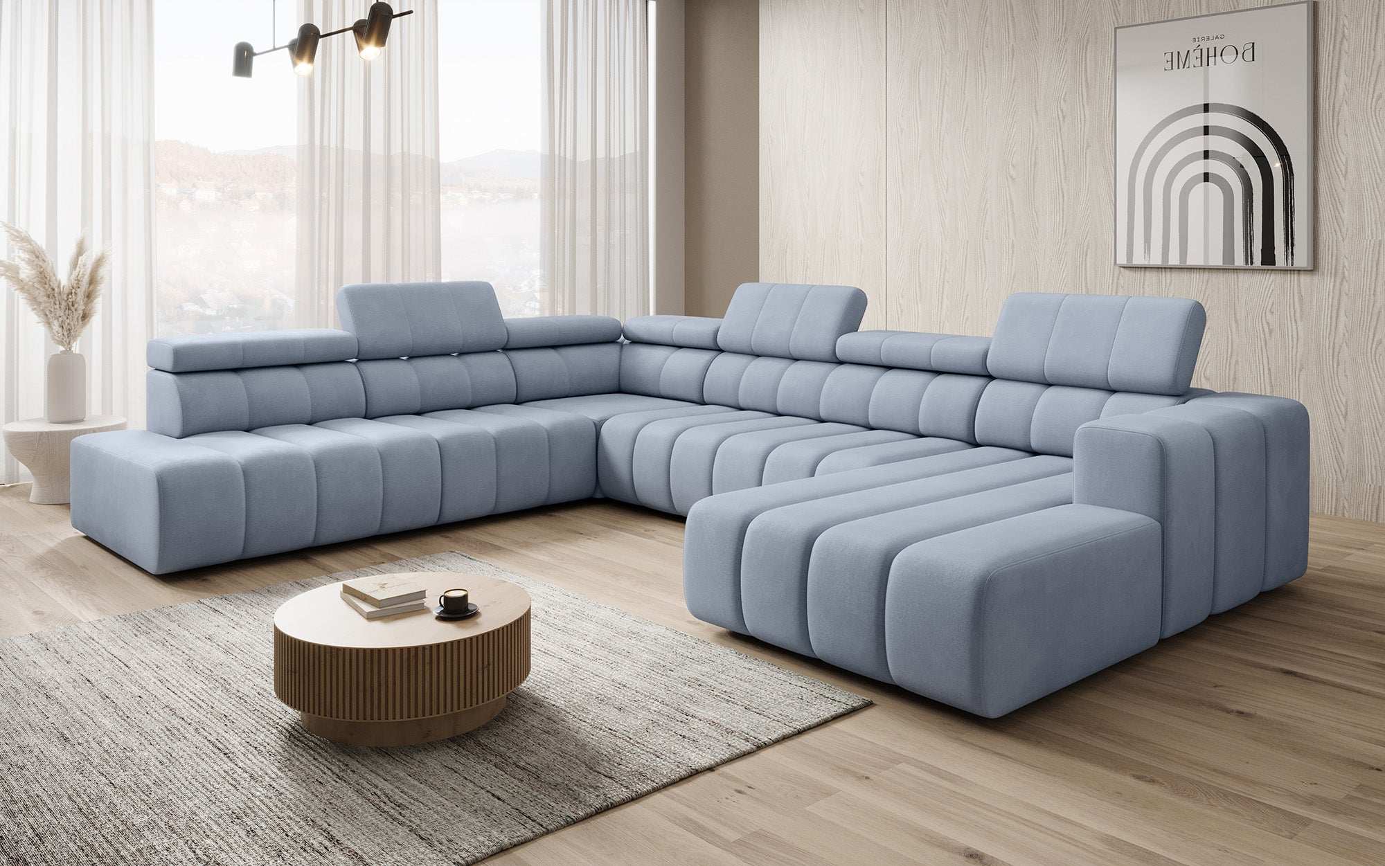 Designer Sofa Aurora Maxi mat elektrëscher Sëtzerweiderung