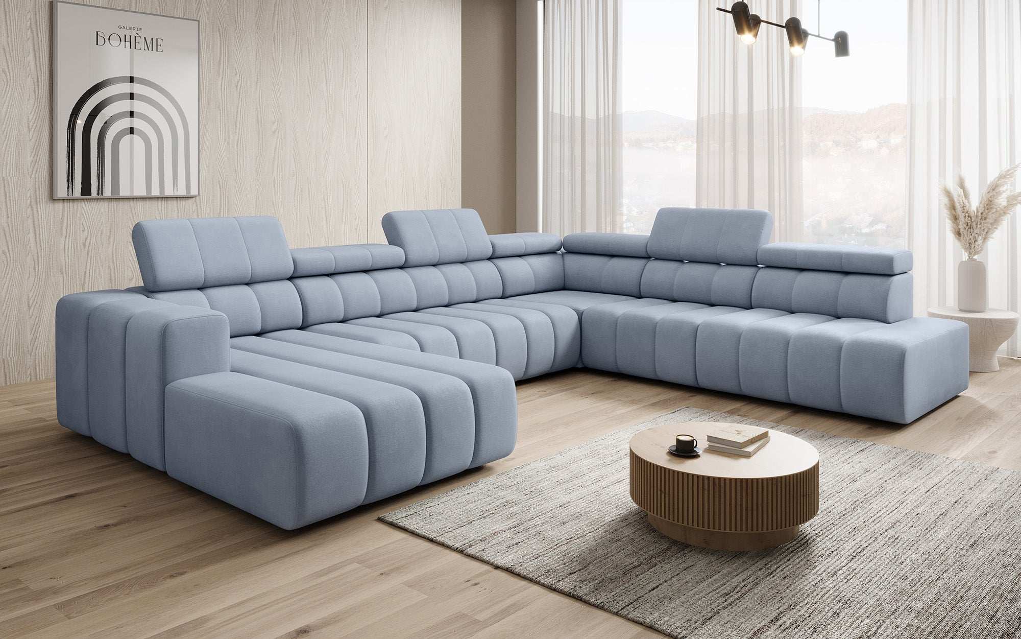 Designer Sofa Aurora Maxi mat elektrëscher Sëtzerweiderung