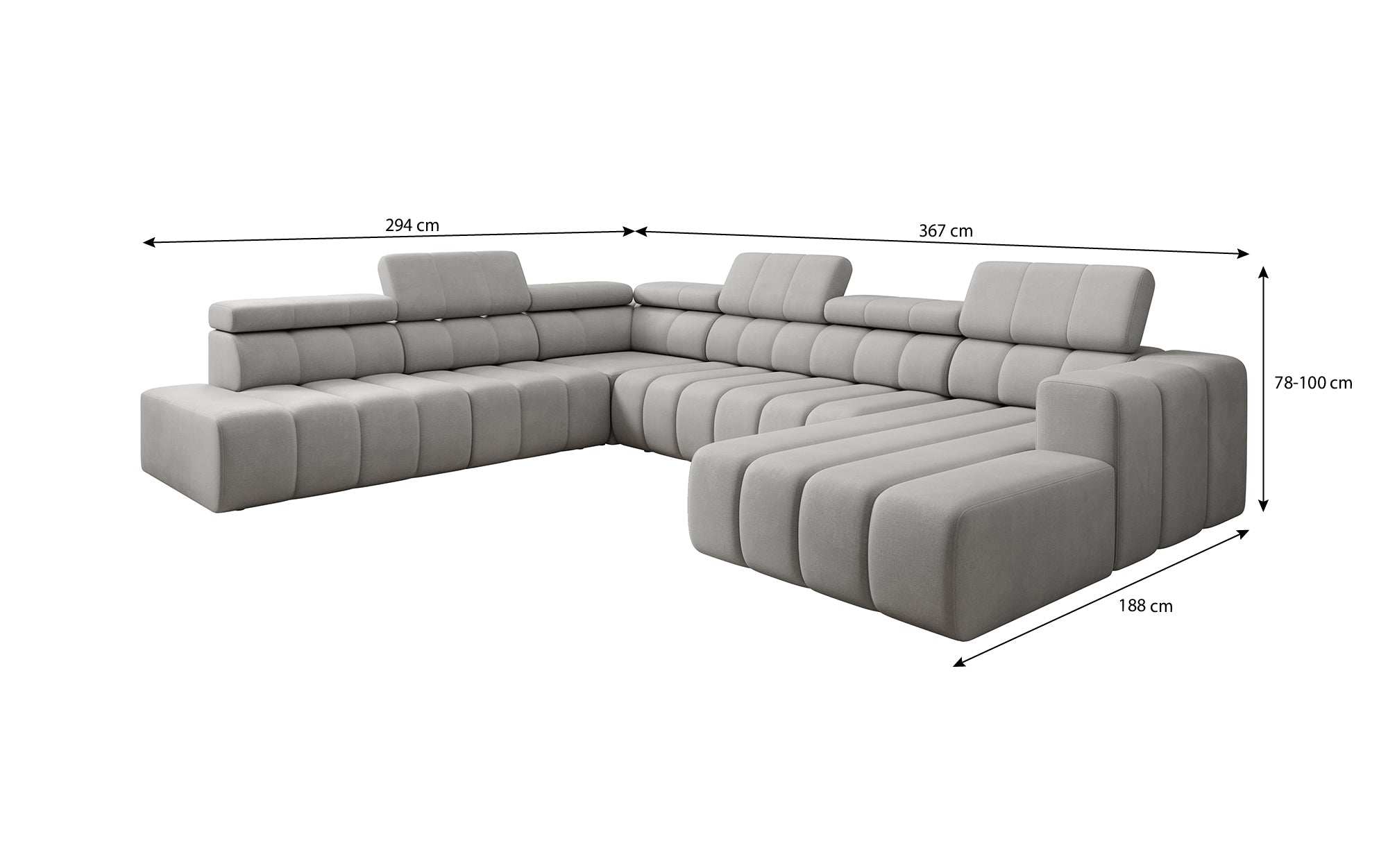Designer Sofa Aurora Maxi mat elektrëscher Sëtzerweiderung