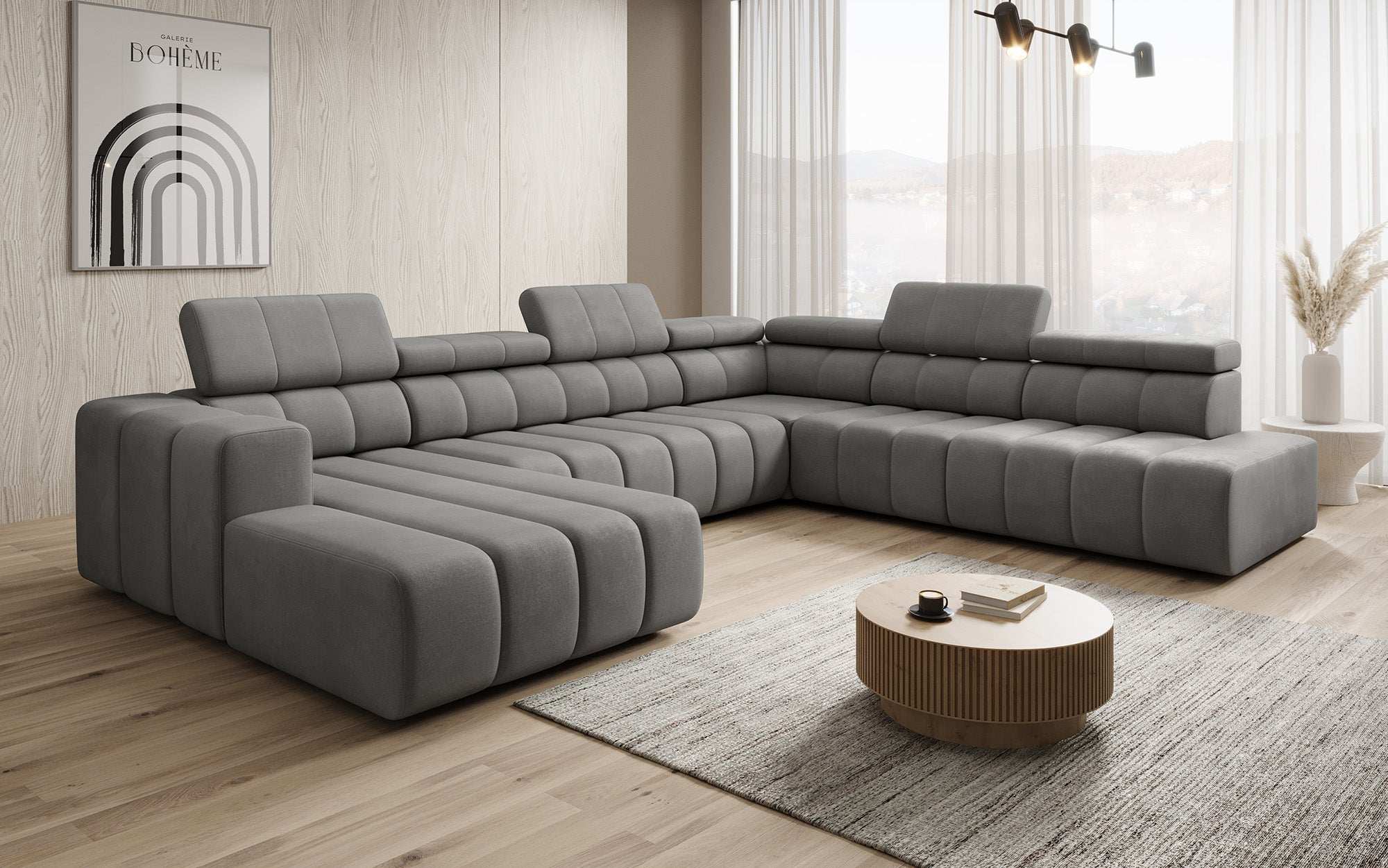 Designer Sofa Aurora Maxi mat elektrëscher Sëtzerweiderung
