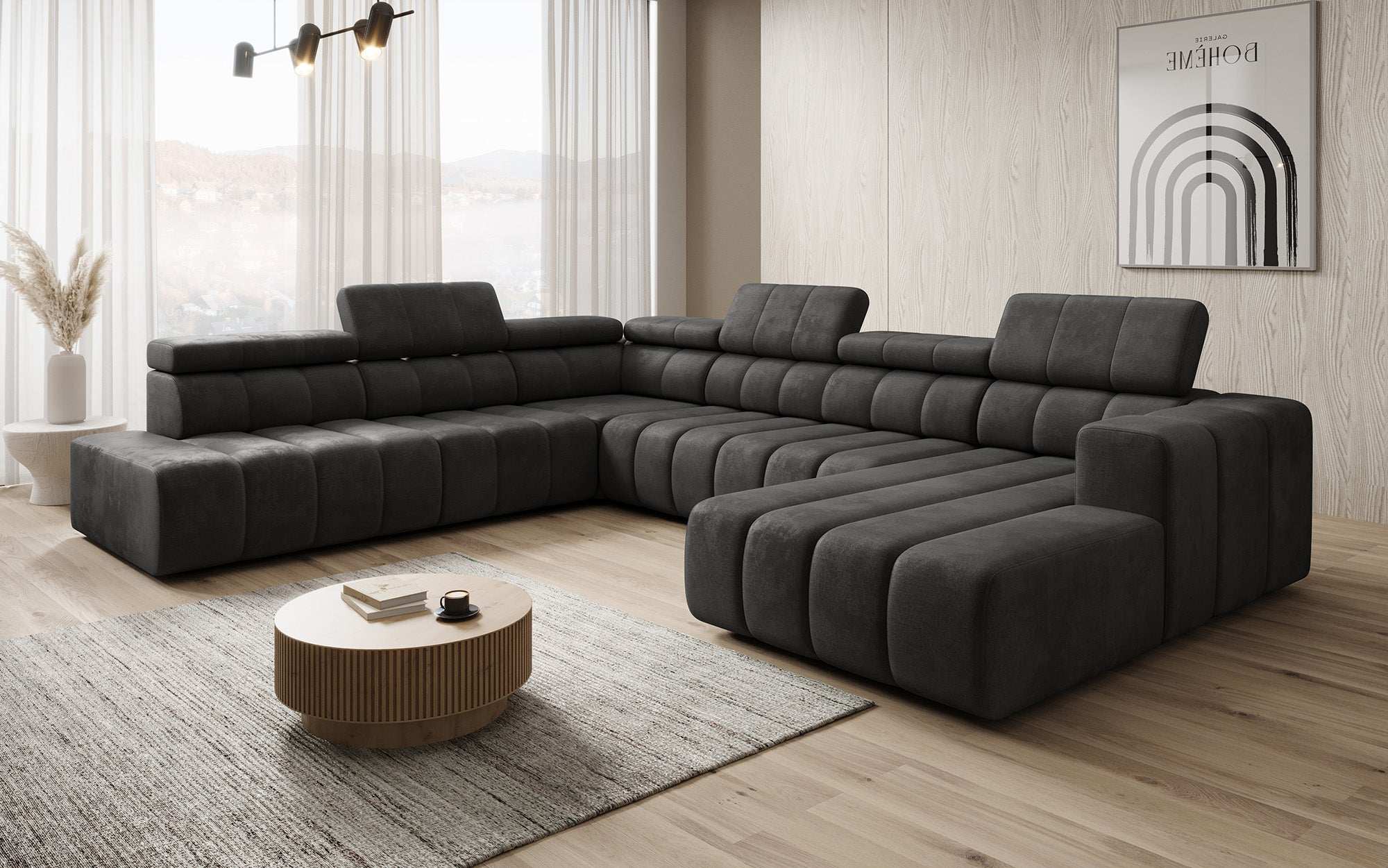 Designer Sofa Aurora Maxi mat elektrëscher Sëtzerweiderung