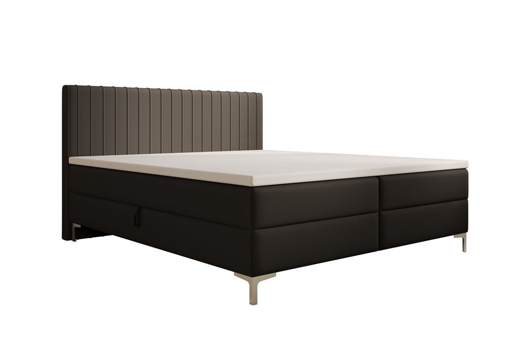 Boxspringbett Leona aus Kunstleder mat Stauraum
