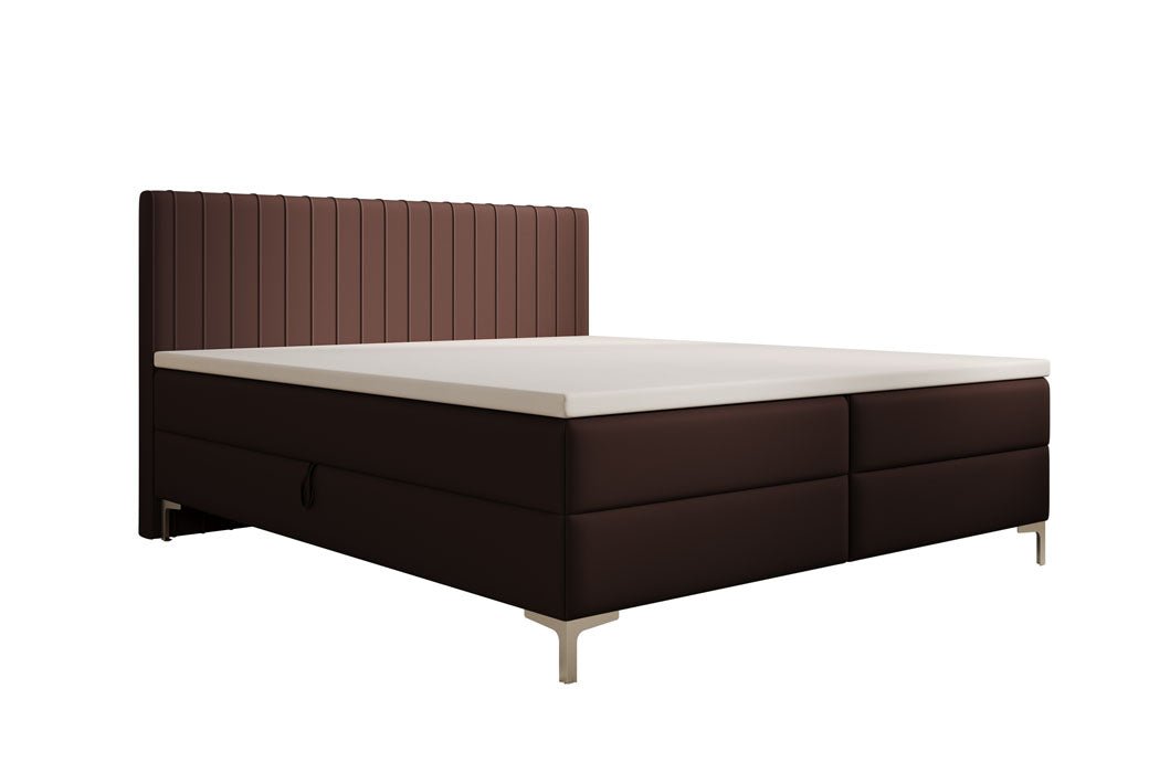 Boxspringbett Leona aus Kunstleder mat Stauraum