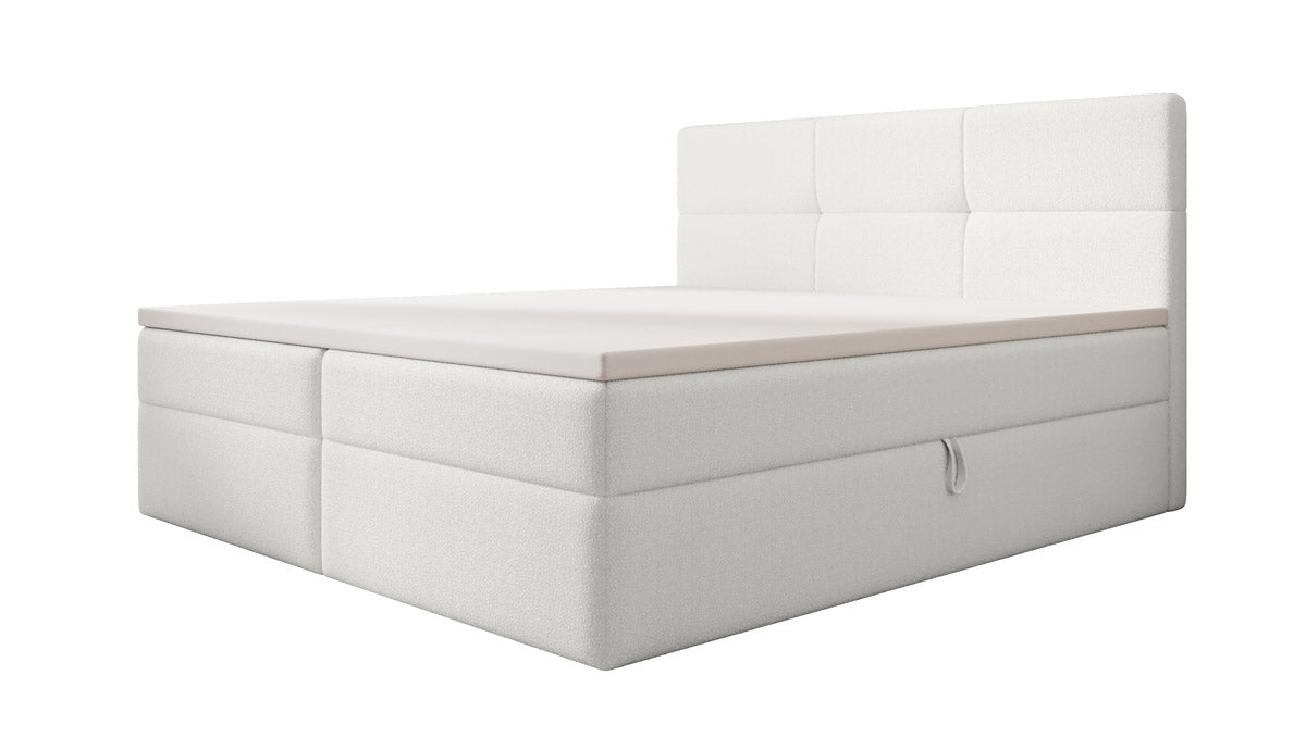 Boxspringbett Eleonora Bouclé mat Stauraum