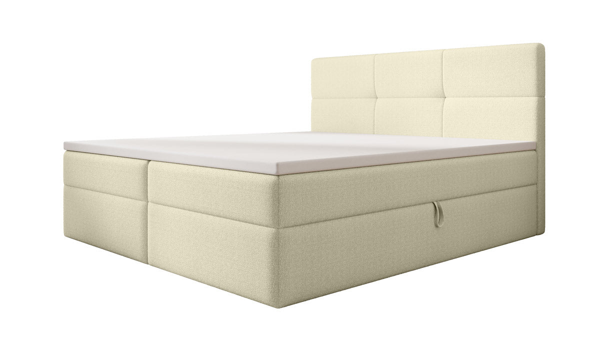 Boxspringbett Eleonora Bouclé mat Stauraum