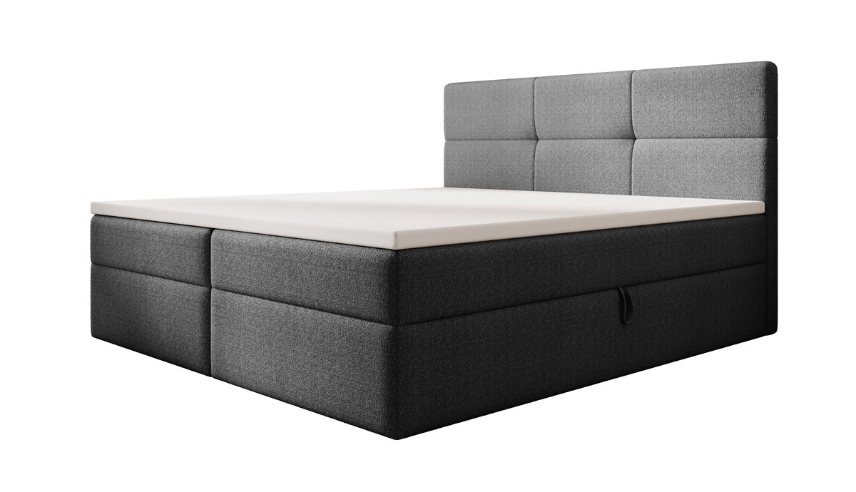 Boxspringbett Eleonora Bouclé mat Stauraum