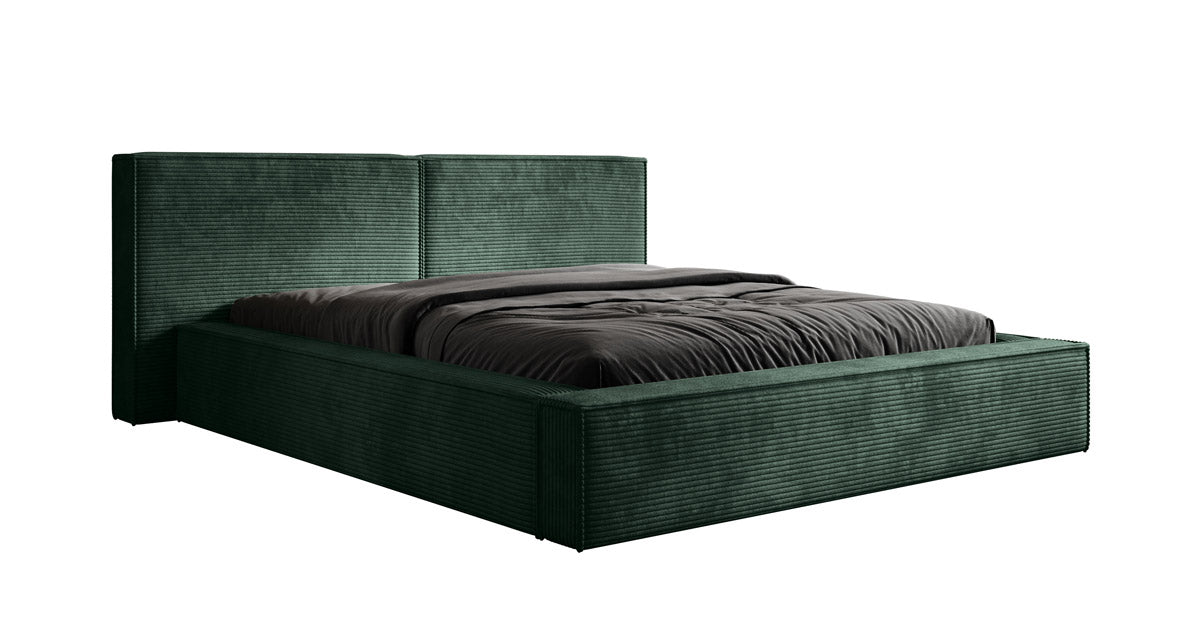 Designer Polsterbett Ophelia aus Cord mat Stauraum