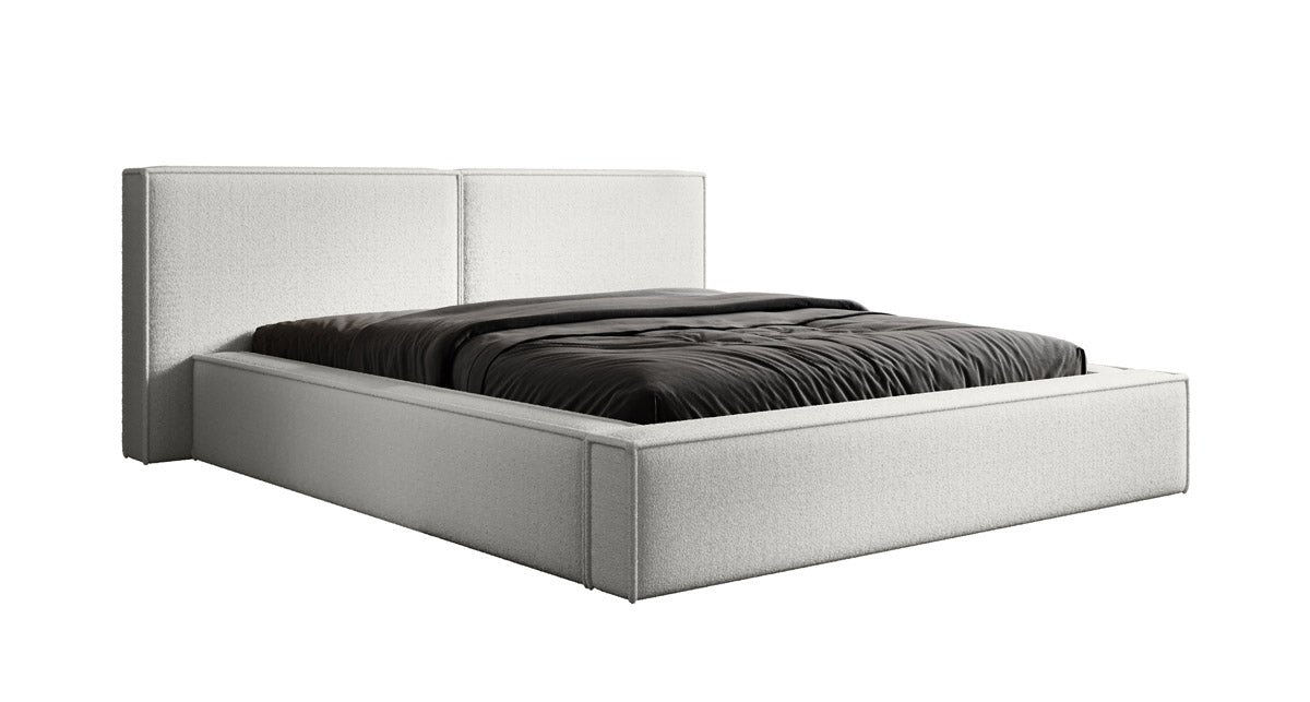 Designer Polsterbett Ophelia a Bouclé mat Stauraum