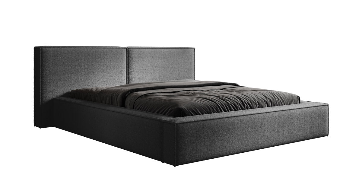 Designer Polsterbett Ophelia a Bouclé mat Stauraum