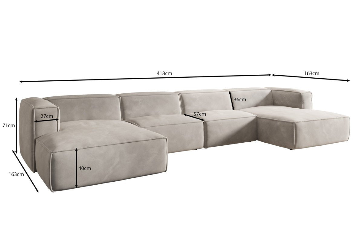 Designer Sofa Comfy U in Samt