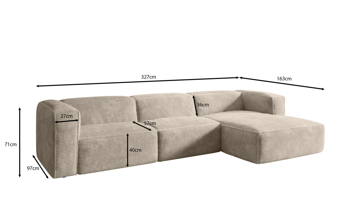 Designer Sofa Comfy L aus Kord