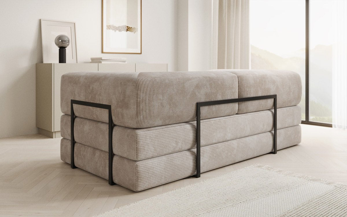 Designer Sofa Lazy 3 Sëtzer aus Cord