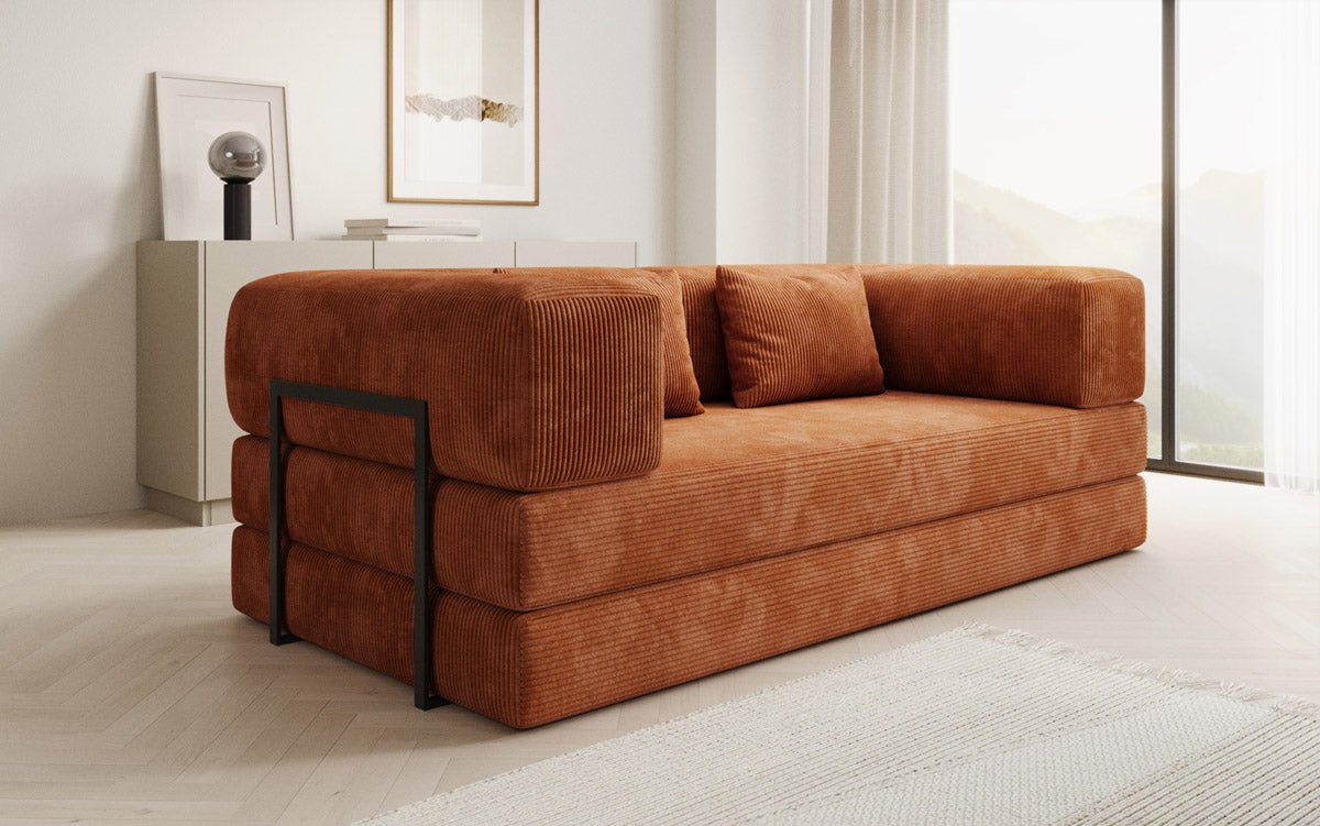 Designer Sofa Lazy 3 Sëtzer aus Cord