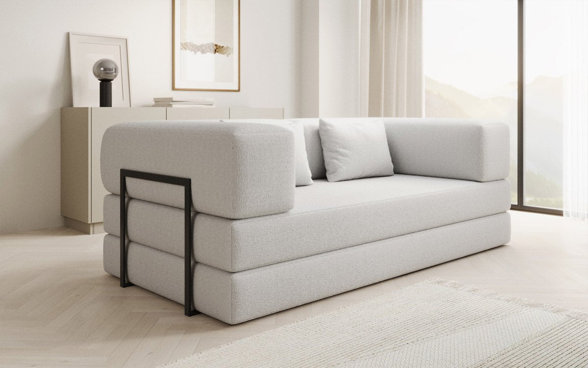 Designer Sofa Lazy 3 Sëtzer a Bouclé