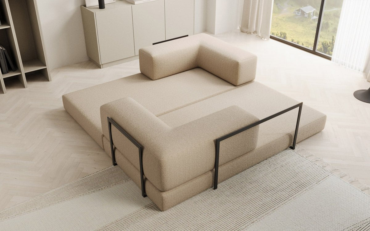 Designer Sofa Lazy 3 Sëtzer a Bouclé