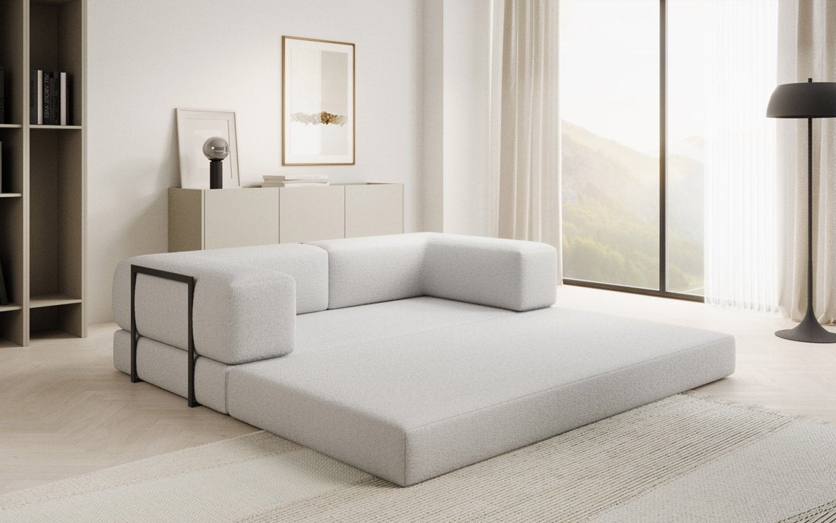 Designer Sofa Lazy 3 Sëtzer a Bouclé