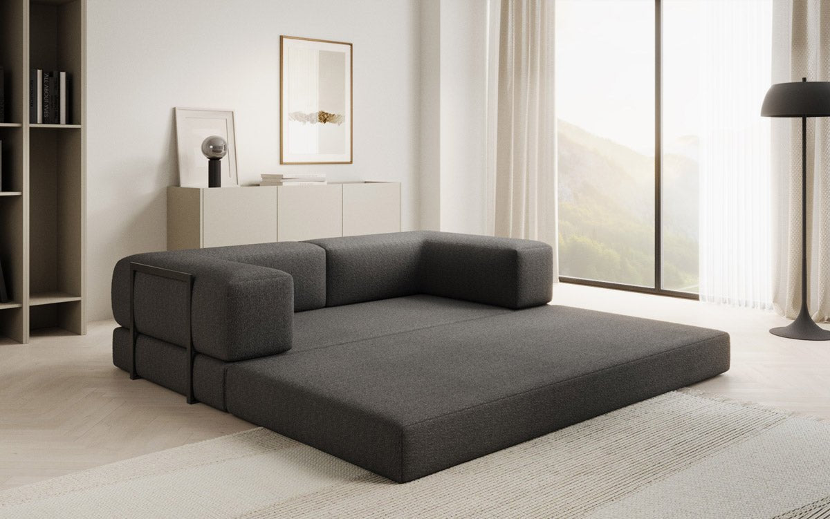 Designer Sofa Lazy 3 Sëtzer a Bouclé
