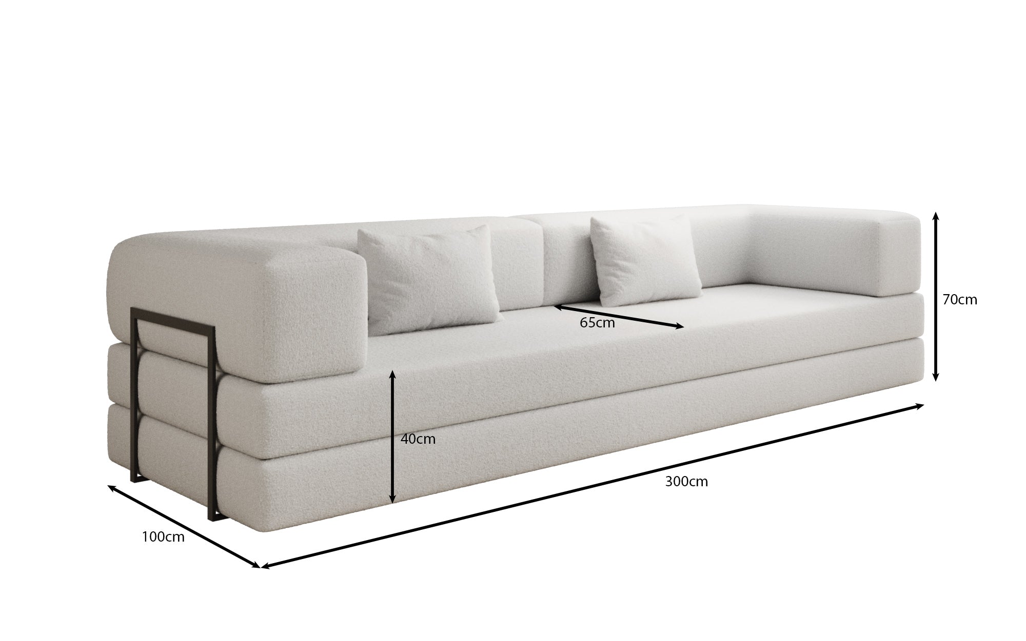 Canapé designer Lazy 3 places XXL en bouclé