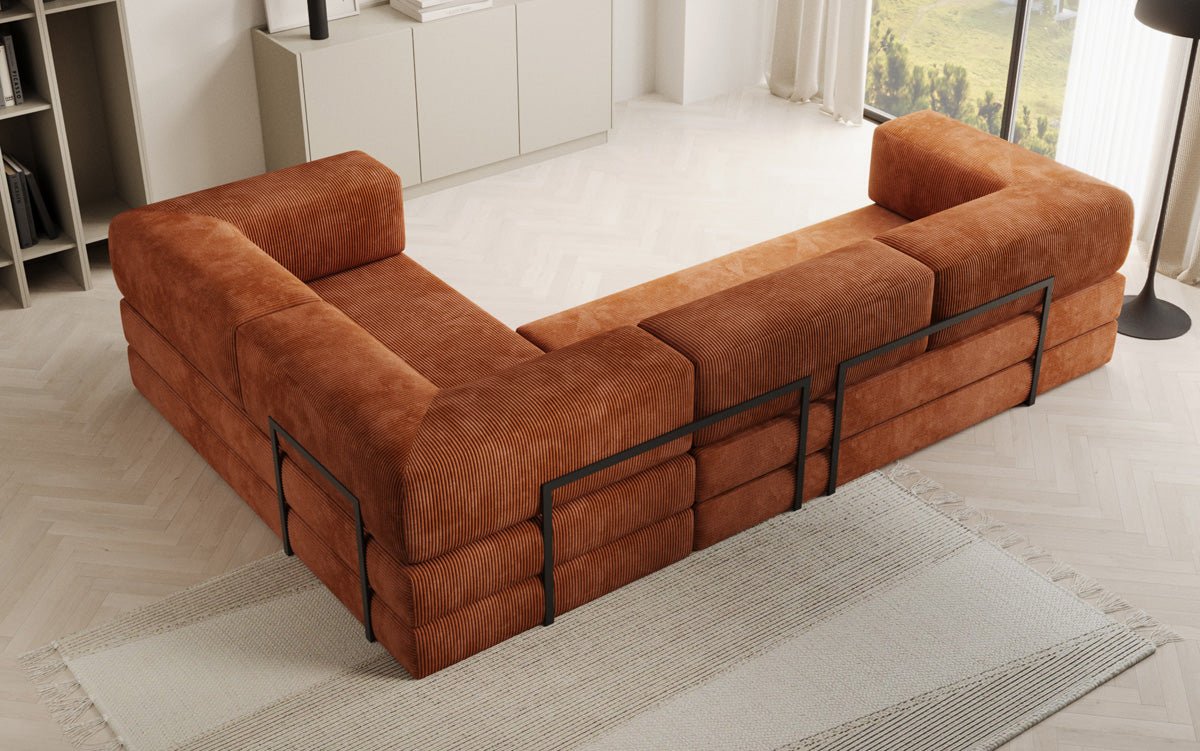 Canapé Designer Lazy L fermé en Cord