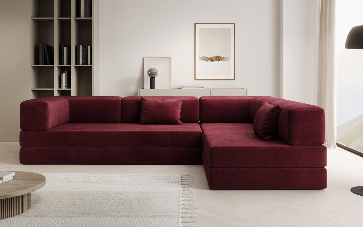 Designer Sofa Lazy L aus Samt