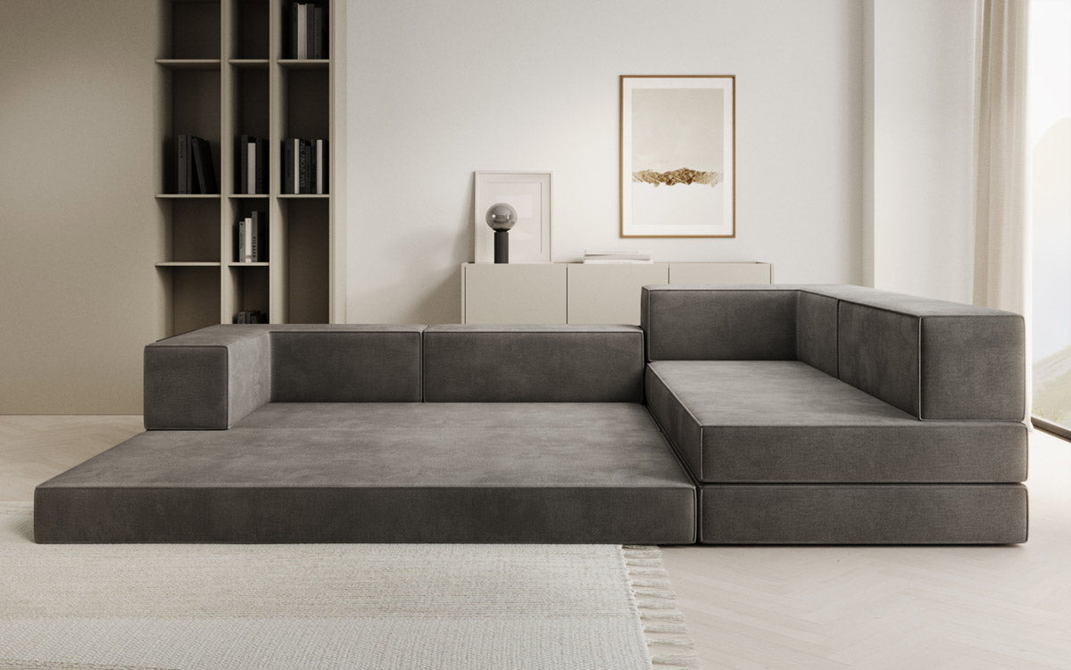 Designer Sofa Lazy L in Samt