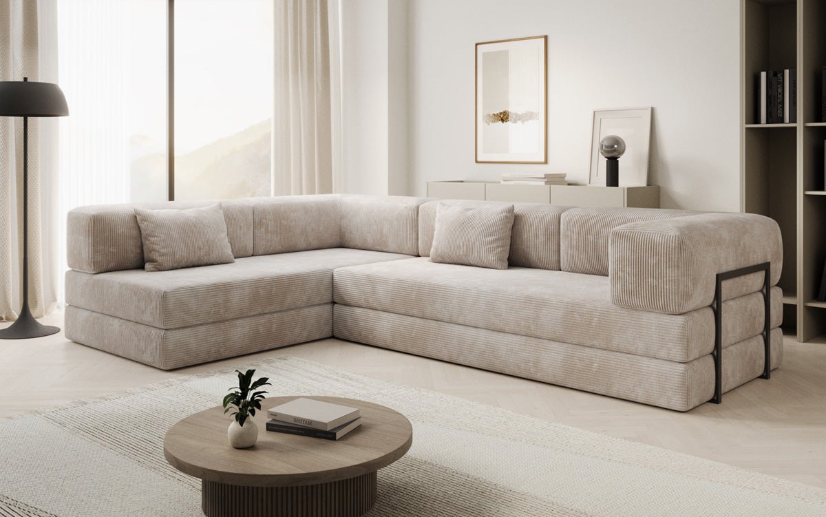 Designer Sofa Lazy L aus Cord