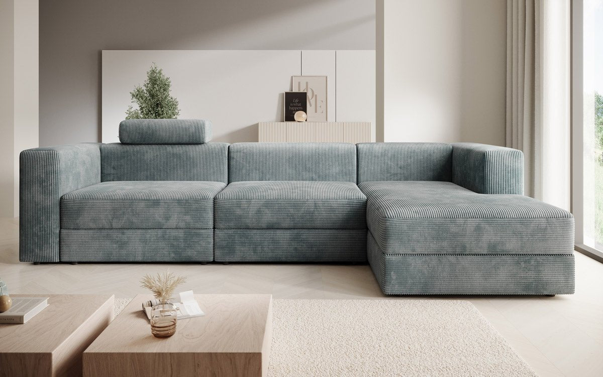 Designer Sofa Stockholm in Cord mit Stauraum
