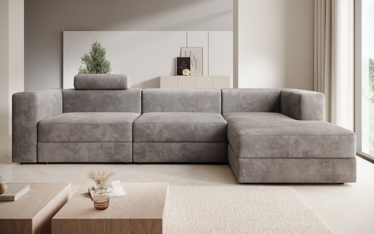 Designer Sofa Stockholm in Cord mit Stauraum