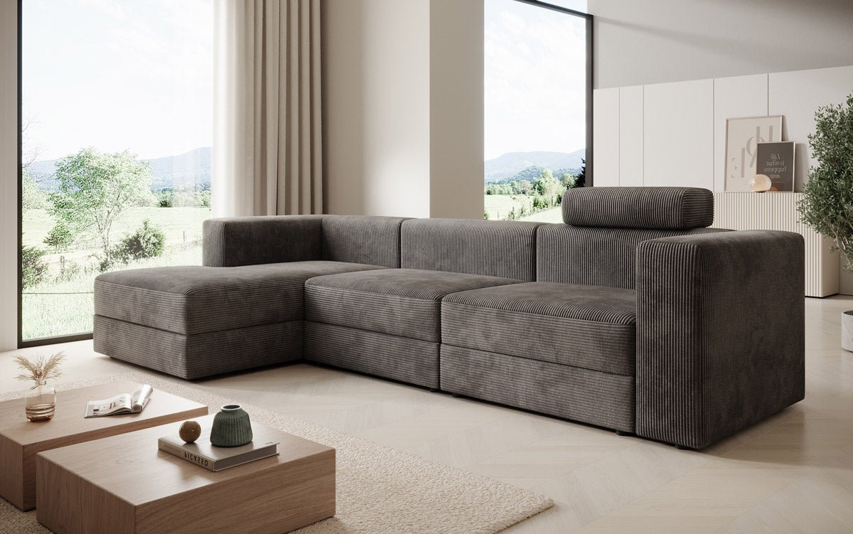 Designer Sofa Stockholm in Cord mit Stauraum